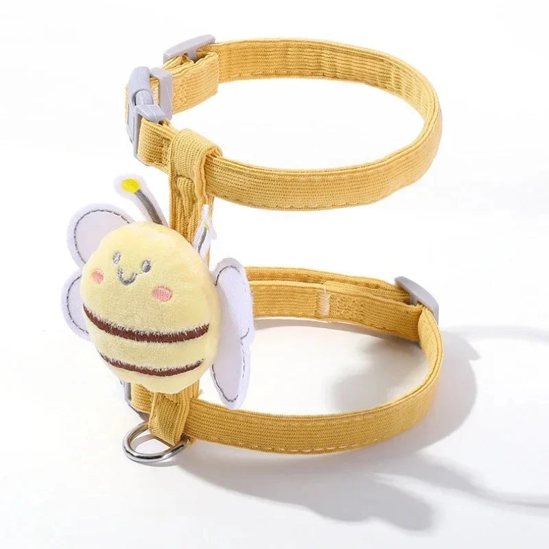 Cartoon Bee Pet Harness Leash & Collar Set - Alvorro