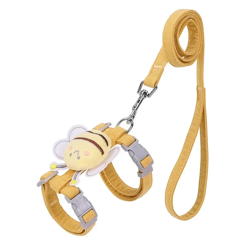 Cartoon Bee Pet Harness Leash & Collar Set - Alvorro