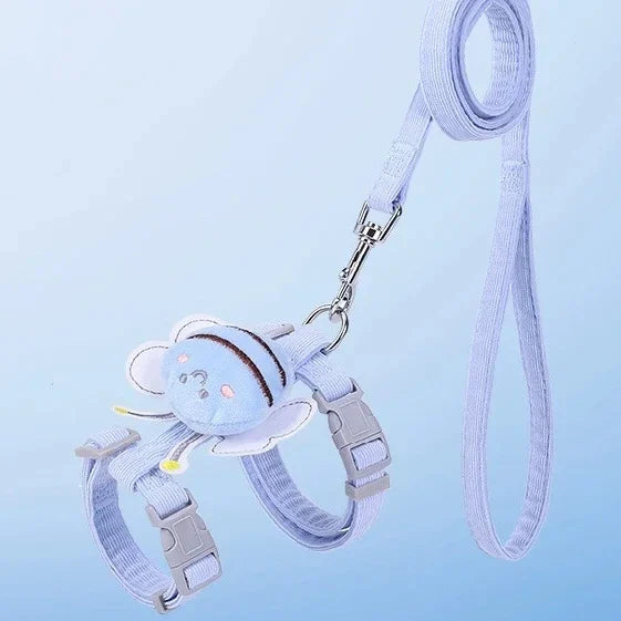 Cartoon Bee Pet Harness Leash & Collar Set - Alvorro