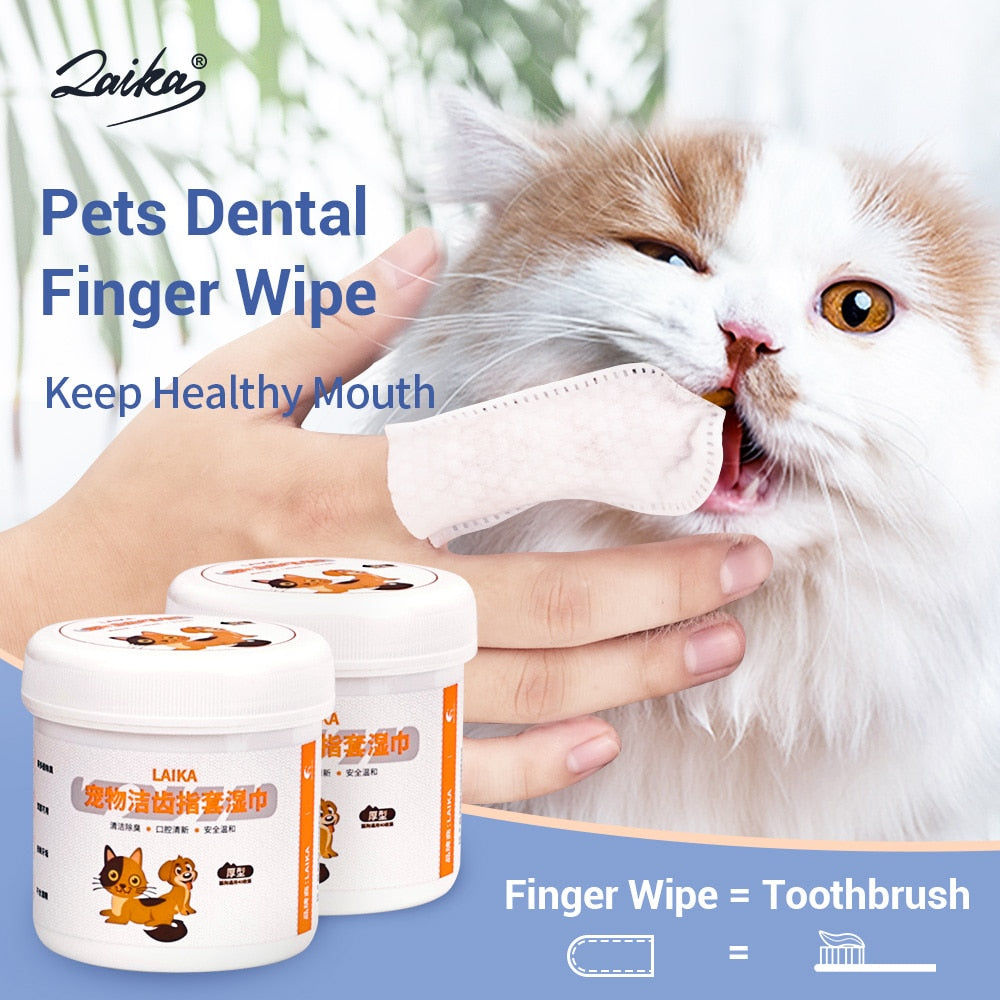 Pet Dental Cleaning Finger Wipes - Alvorro