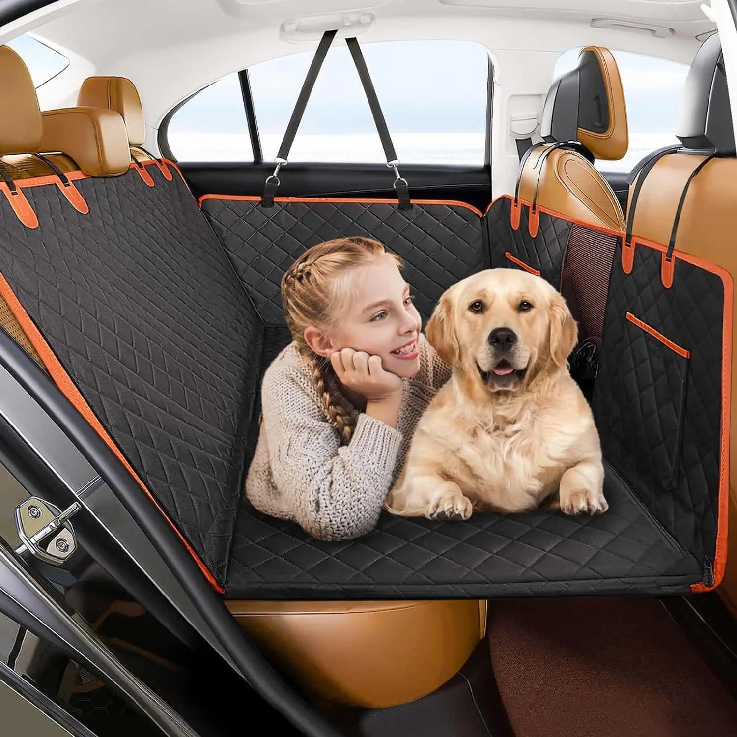 Hard Bottom Dog Car Seat Cover - Alvorro