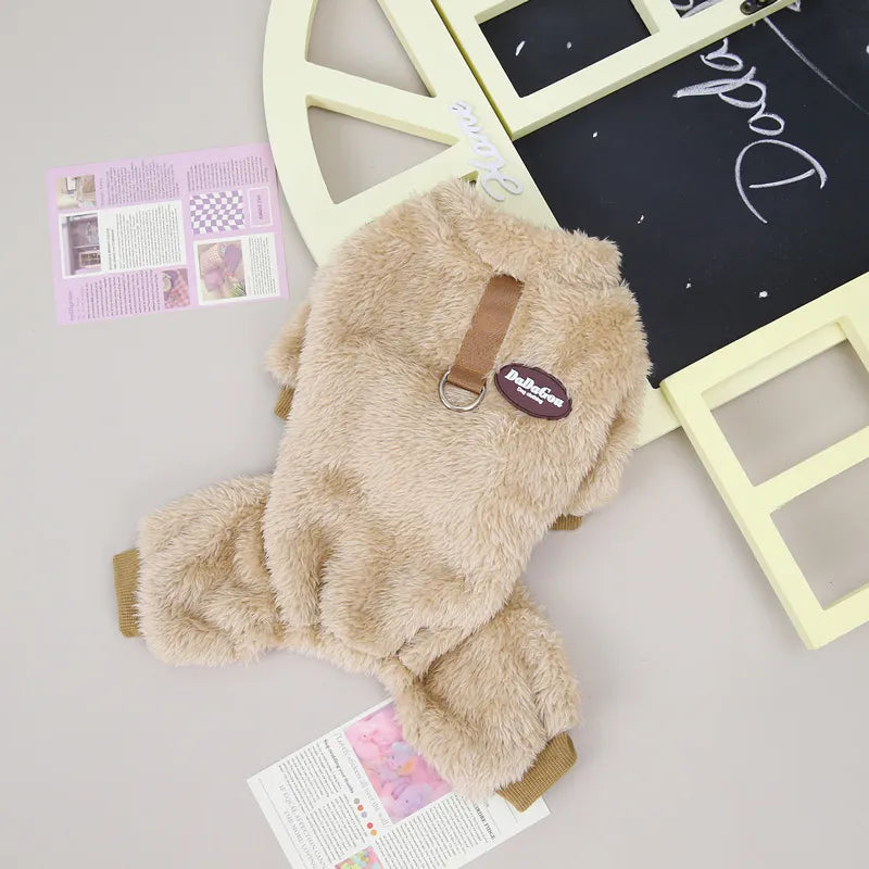 Elastic Pet Jumpsuit With Pull Ring - Alvorro